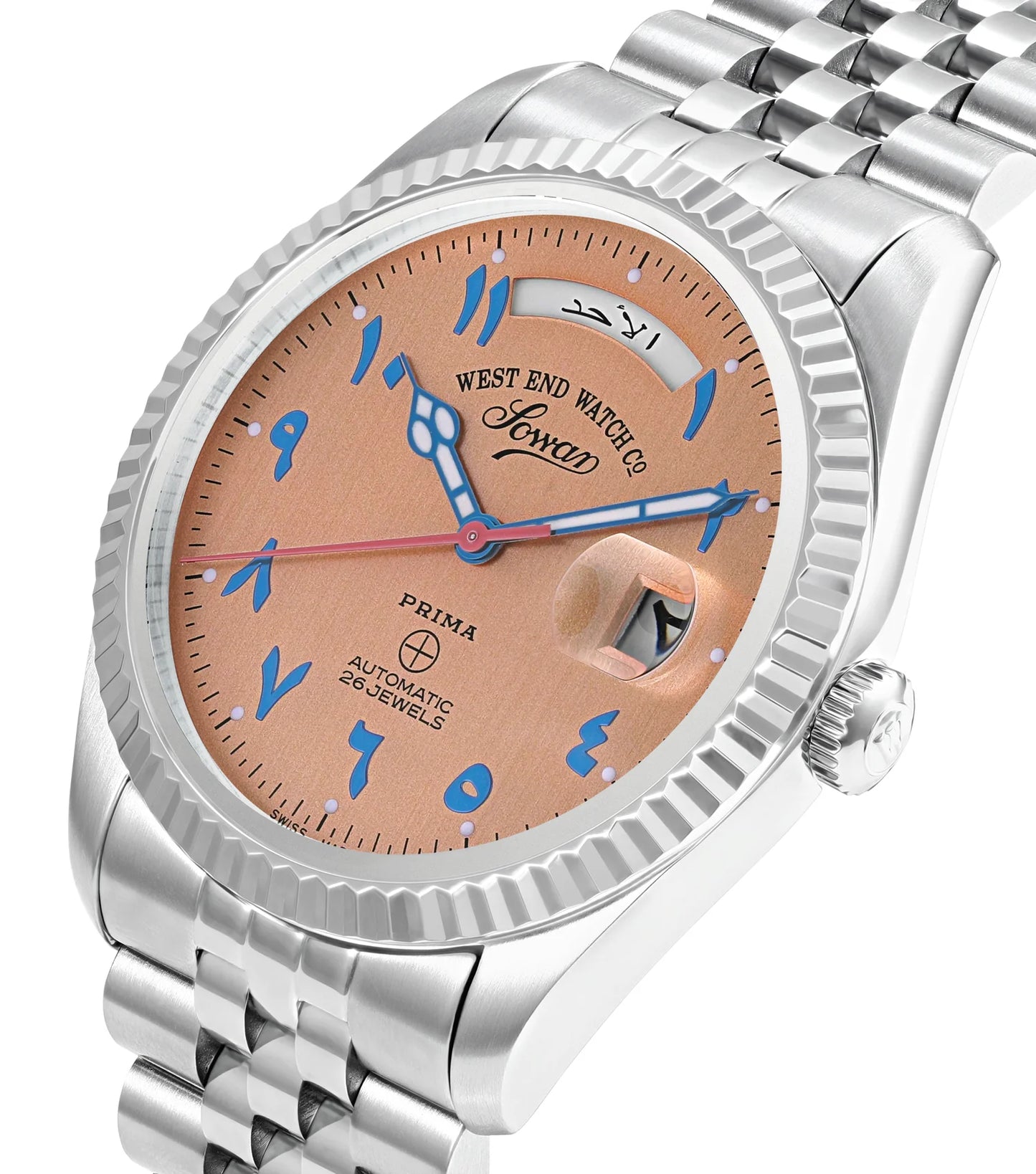 Orange | Silver watch with a brown dial on a white background
Salam Luxury UAE