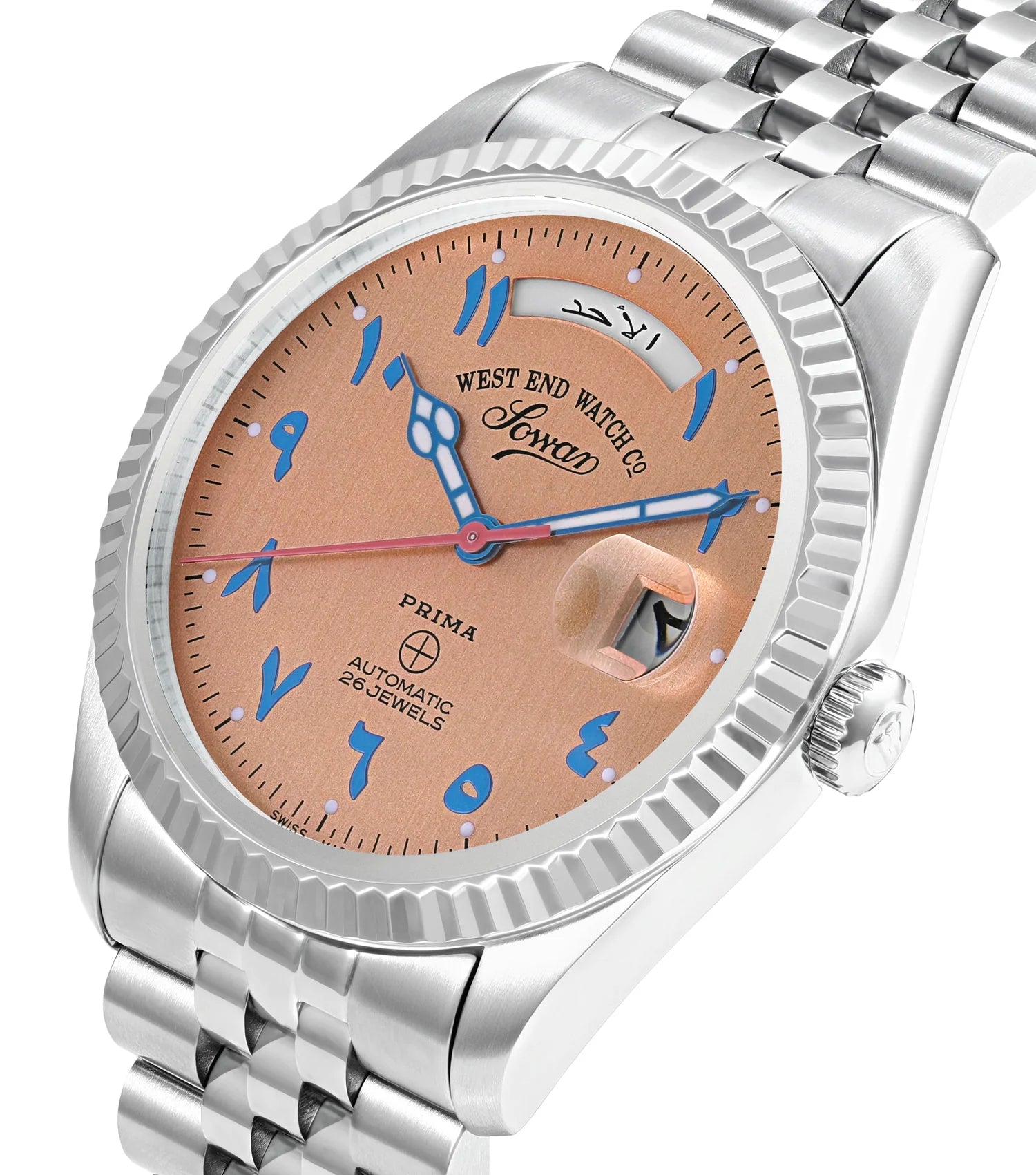 Orange | Silver watch with a brown dial on a white background
Salam Luxury UAE