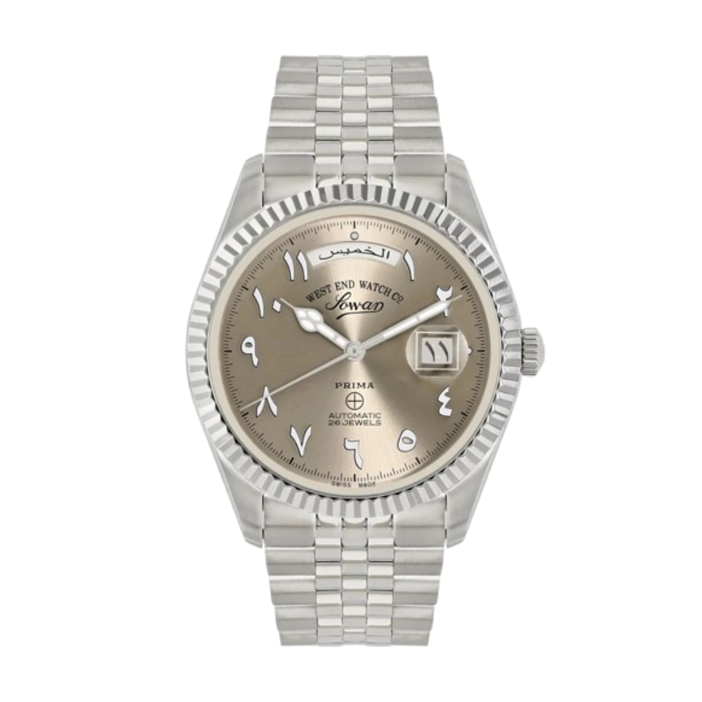 Gray | Salam Luxury UAE West End watch arabic dial with white background