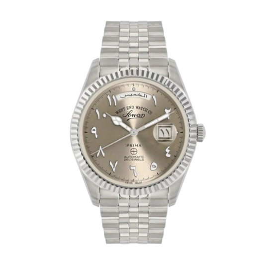Gray | Salam Luxury UAE West End watch arabic dial with white background